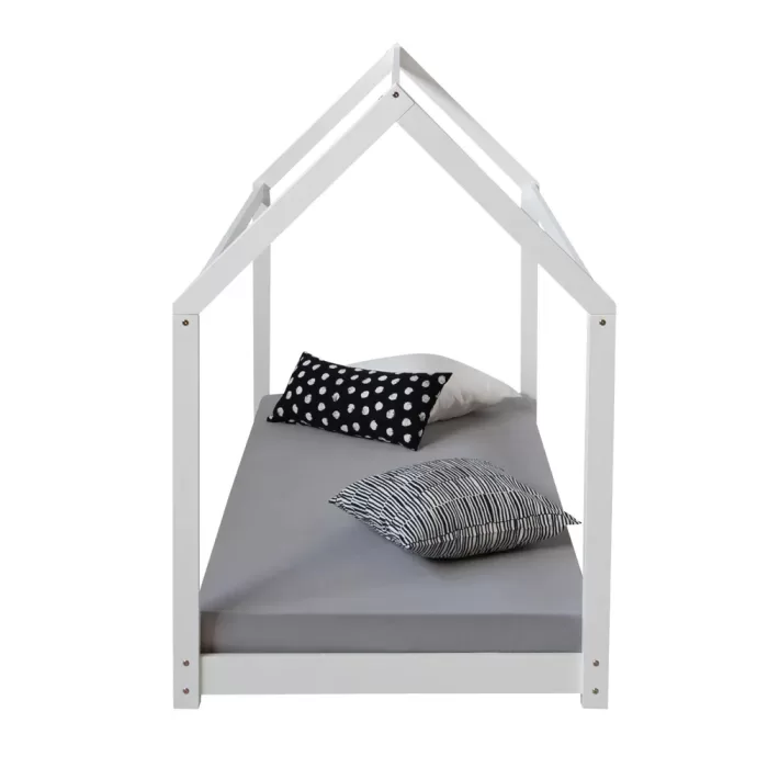 Hausbett 80x160 - Kinder- und Juniorbett - Farbe: Weiß