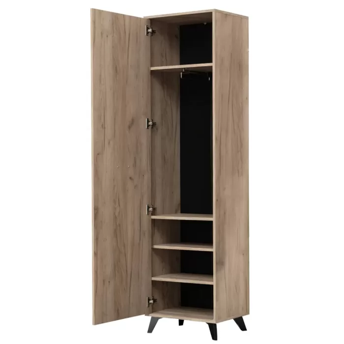 Flurgarderobe Set 5-teilig - Garderobe im Industrial Style – Farbe: Natur Grau