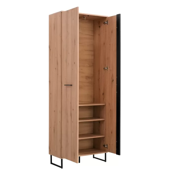 Garderobe Industrial Design - Flurgarderobe im Set 5-teilig – Farbe: Natur