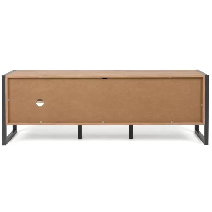 Fernsehschrank 160 cm Breite - TV Lowboard mit Ablagen und zwei Türen – Farbe: Natur Grau