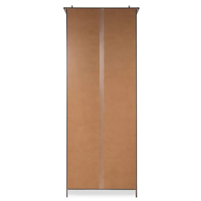 Hochschrank 80 cm Breite - Vitrine mit Schranktüren aus Glas und zwei Schubladen – Farbe: Anthrazit