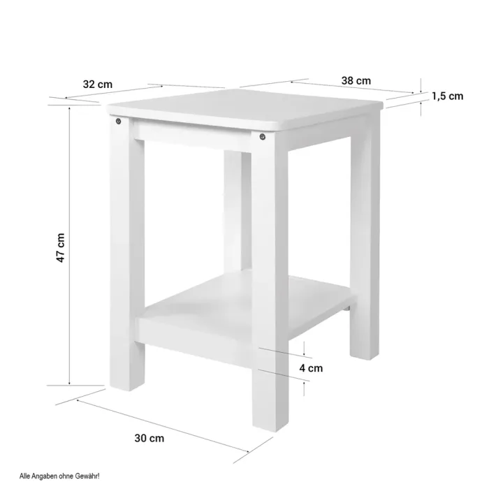 2er Set Holzhocker in Weiß - Vielseitige Massivhocker für Esszimmer und Flur