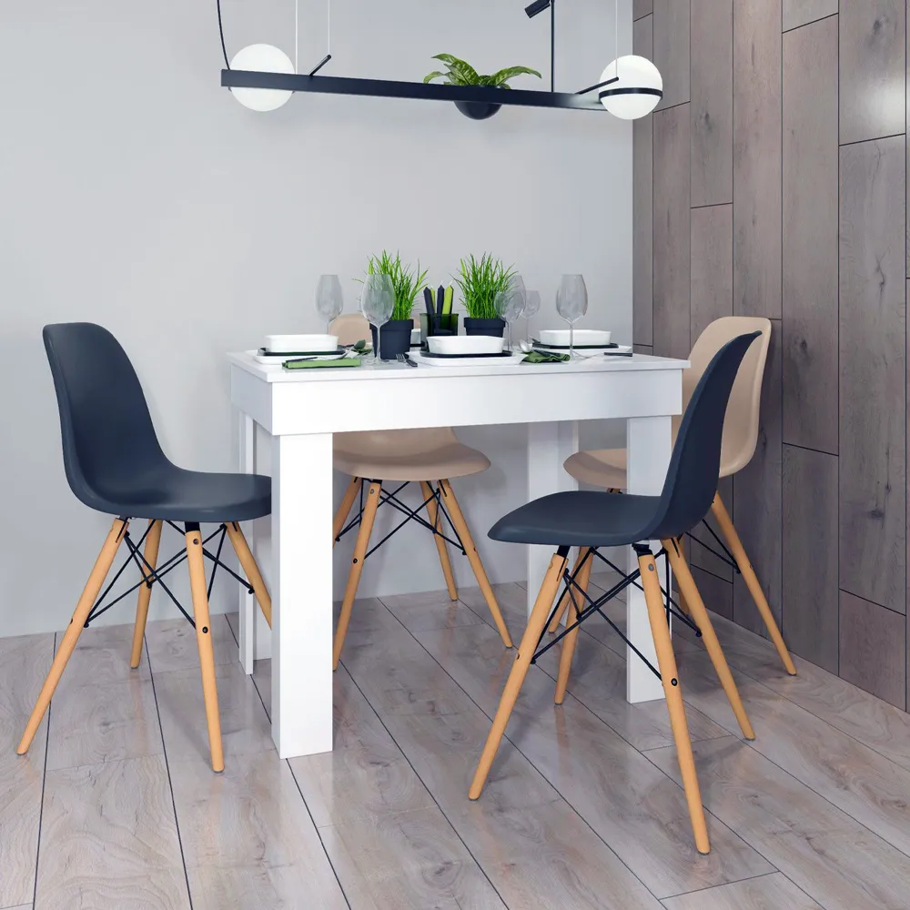 Einladendes Ambiente: Kompakter Esszimmertisch 90x60 cm für Singles und Paare - Farbe: Weiß