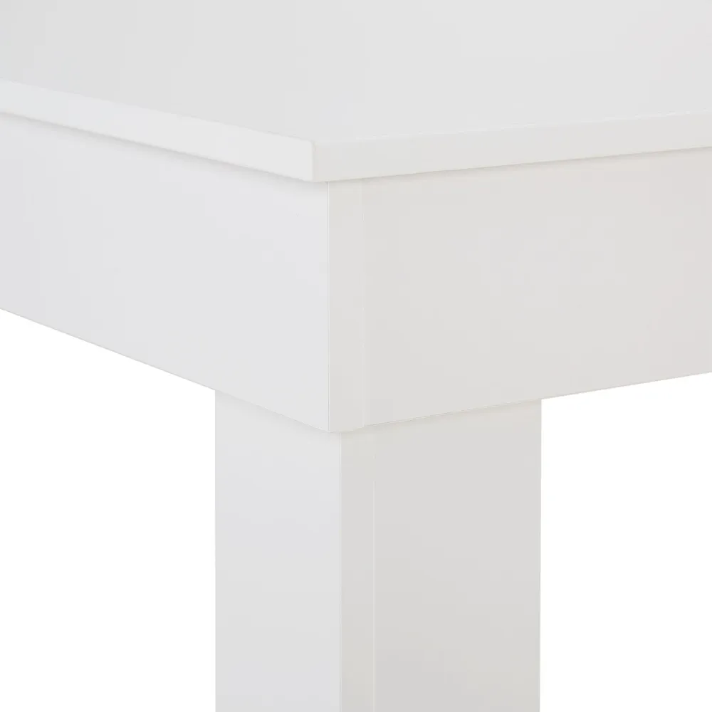 Einladendes Ambiente: Kompakter Esszimmertisch 90x60 cm für Singles und Paare - Farbe: Weiß