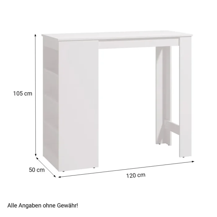 Gemütliches Ambiente: Genießen Sie mit unserem Bartisch entspannte Momente - Farbe: Weiß