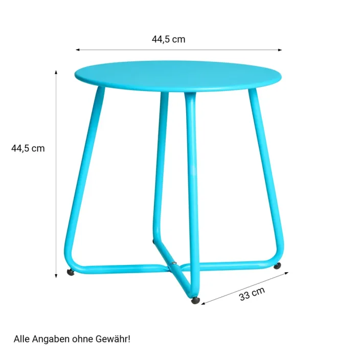 Outdoor-Beistelltisch: Allwettertauglicher Ablagetisch für Wohn- und Außenbereich – Farbe: Blau