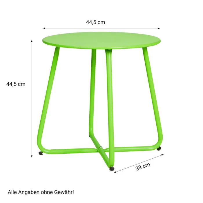 Frische Akzente setzen: Vielseitiger Metalltisch für Innen- und Außenbereiche – Farbe: Grün