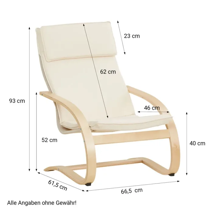 Entspannender Schwingstuhl in Natur und Polster in Beige - Gemütlich und Stilvoll