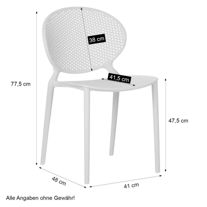 Gartenstühle im praktischen 4er-Set - Stapelbare Terrassenstühle für gesellige Runden - Farbe: Grau