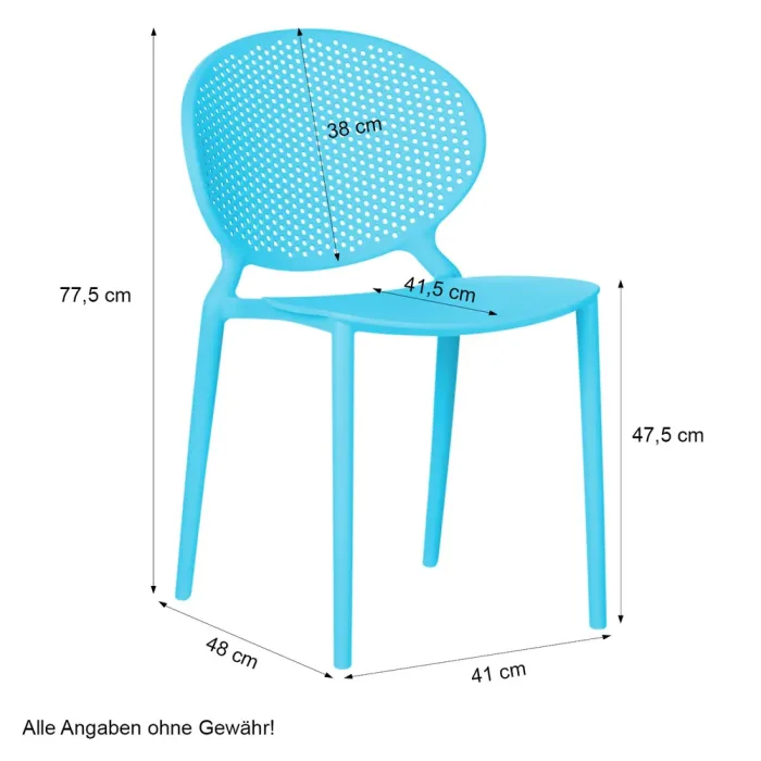 Gemütliches Beisammensein im Freien: Bequeme Stapelstühle-Set für Ihre Outdoor-Oase - Farbe: Blau