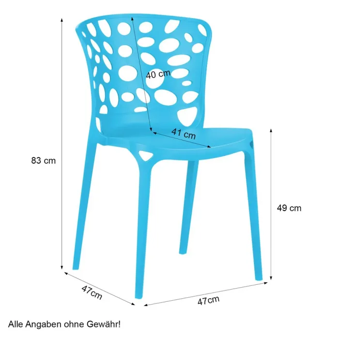 Wetterfeste Gartenstühle im Set für den Außenbereich - Terrassenmöbel für Ihren Rückzugsort - Farbe: Blau