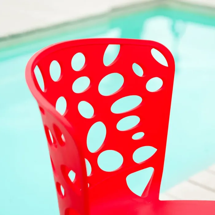 Terrassenstühle für Ihr Freiluftwohnzimmer - Wetterbeständige Balkonstühle im Set - Farbe: Rot