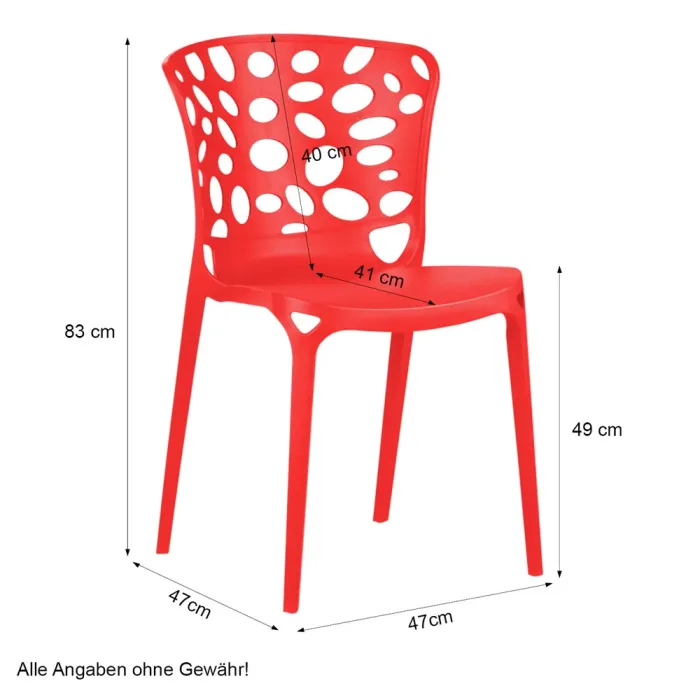 Terrassenstühle für Ihr Freiluftwohnzimmer - Wetterbeständige Balkonstühle im Set - Farbe: Rot