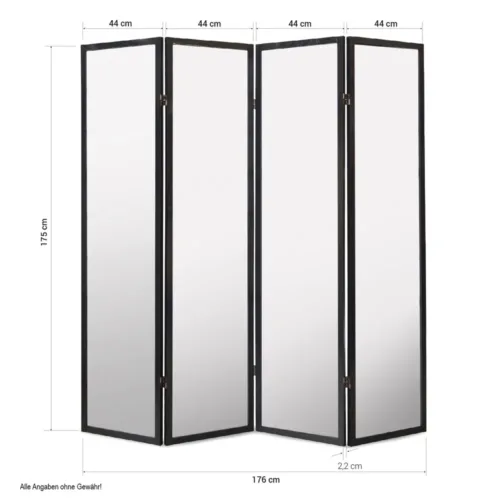 Geprüfte Retourware - Paravent Raumteiler 4-teilig, 176x175 cm - Holzstreben und Reispapier in Natur mit Weiß