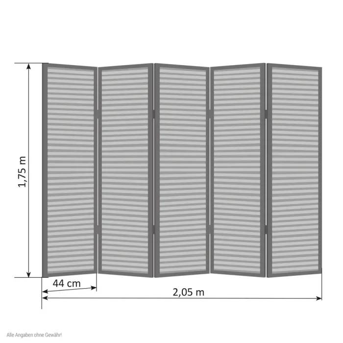 Geprüfte Retourware - Paravent - 5-teilig - Holzrahmen und Bambusstreben - 220 cm Breite und 175 cm Höhe - Farbe: Braun