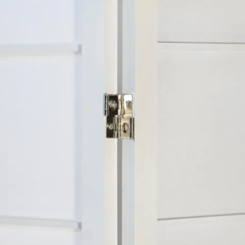 Geprüfte Retourware - Paravent - 5-teilig - Holz und Reispapier - 220 cm Breite und 175 cm Höhe - Farbe: Weiß