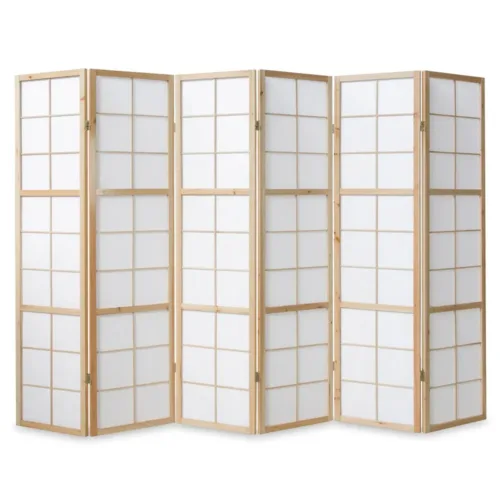 Geprüfte Retourware - Paravent 264x175 mit Weiß Modern - 6-teilig Holz