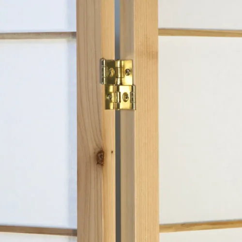 Geprüfte Retourware - Paravent - 6-teilig - Holz und Reispapier - 264 cm Breite und 175 cm Höhe - Farbe: Natur mit Weiß