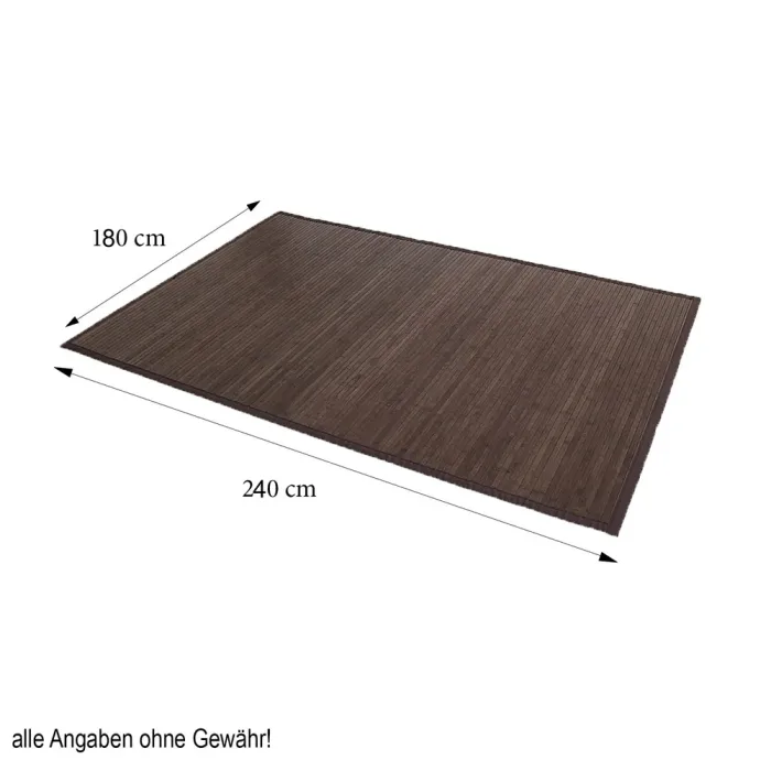 Rechteckiger Bambusteppich 180 x 240 cm - Bambusmatte - Braun Dunkelbraun