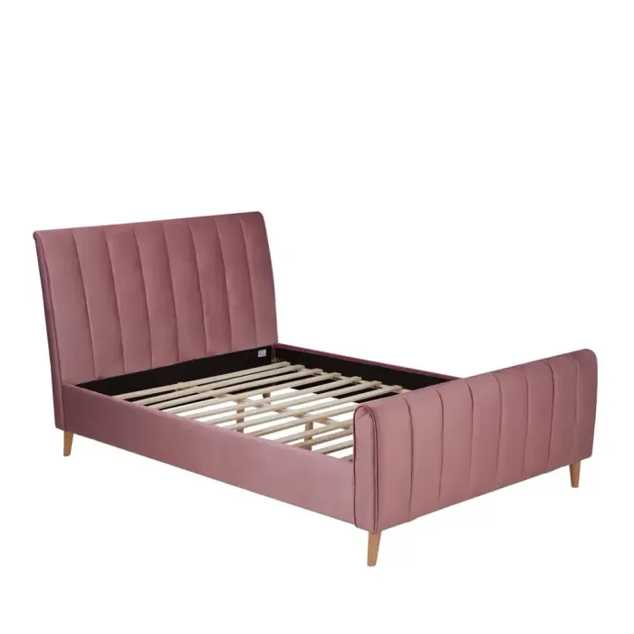 Polsterbett 140x200 - Doppelbett mit hohem Kopf- und Fußteil - Farbe: Rosa