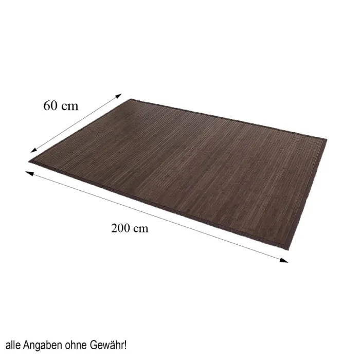 Rechteckiger Bambusteppich 60 x 200 cm - Bambusmatte - Braun Dunkelbraun