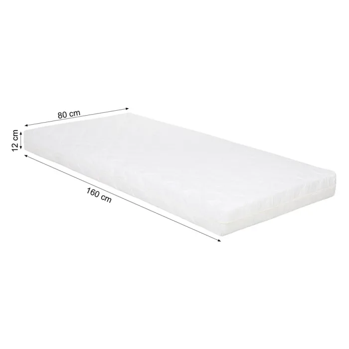 Komfortschaummatratze H2 80x160 cm - Rollmatratze für Kinderbetten - Matratze in Weiß