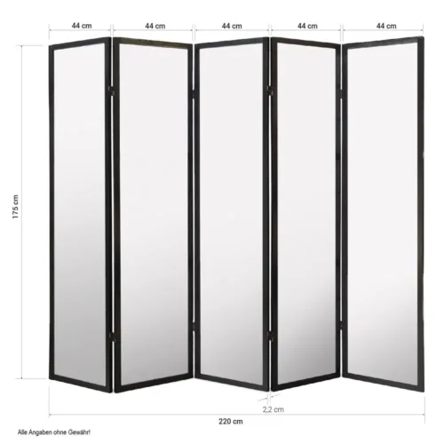 Geprüfte Retourware - Paravent 5-teilig, 220x175 cm - Holz Reispapier mit Naturmuster in Grün