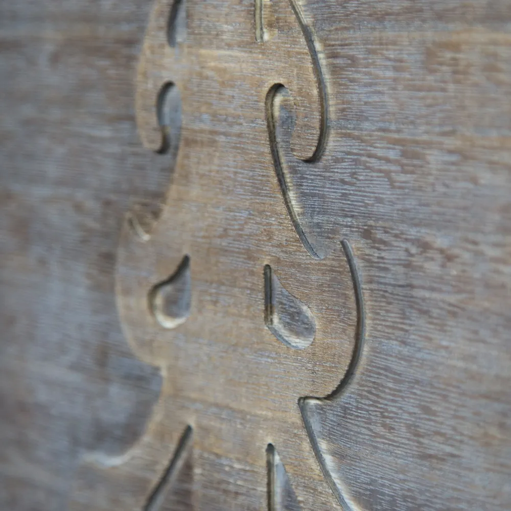 Geprüfte Retourware - Paravent Raumteiler 3-teilig, 120x170 cm - Holz Sichtschutz mit Design Verzierungen Braun