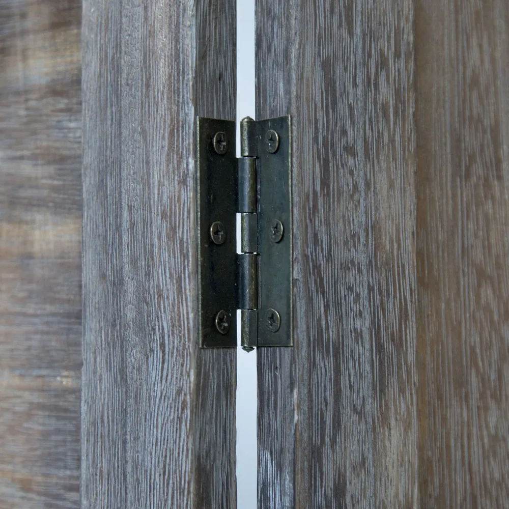 Geprüfte Retourware - Paravent Raumteiler 3-teilig, 120x170 cm - Holz Sichtschutz mit Design Verzierungen Braun