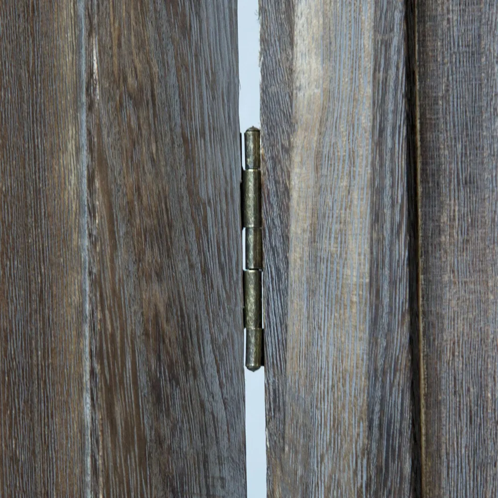 Geprüfte Retourware - Paravent Raumteiler 3-teilig, 120x170 cm - Holz Sichtschutz mit Design Verzierungen Braun