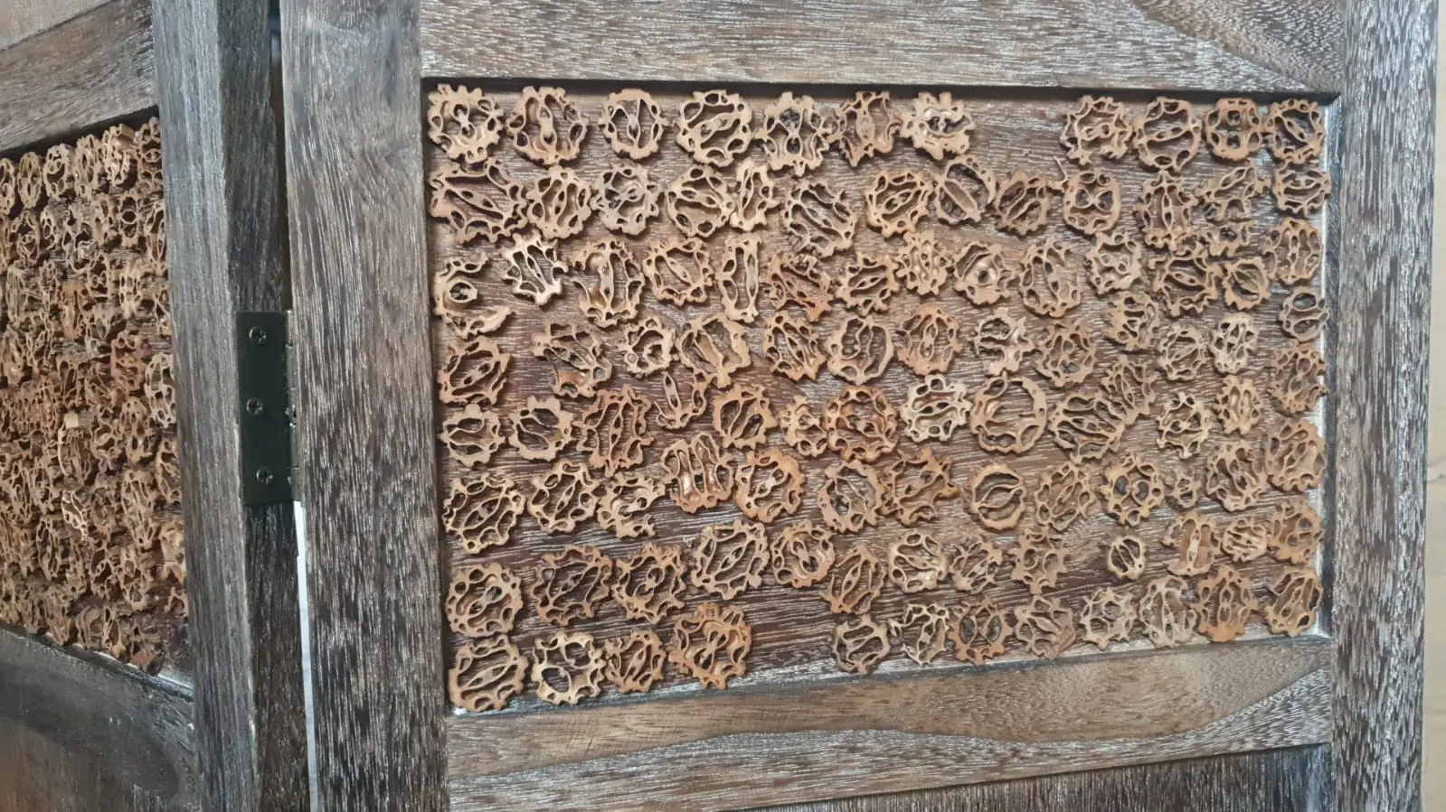 Geprüfte Retourware - Paravent Raumteiler 3-teilig, 120x170 cm - Holz Sichtschutz mit Design Verzierungen Braun – Bild 8