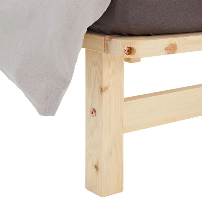 Massivholzbett 100x200 - Palettenbett ohne Kopfteil - Farbe: Natur