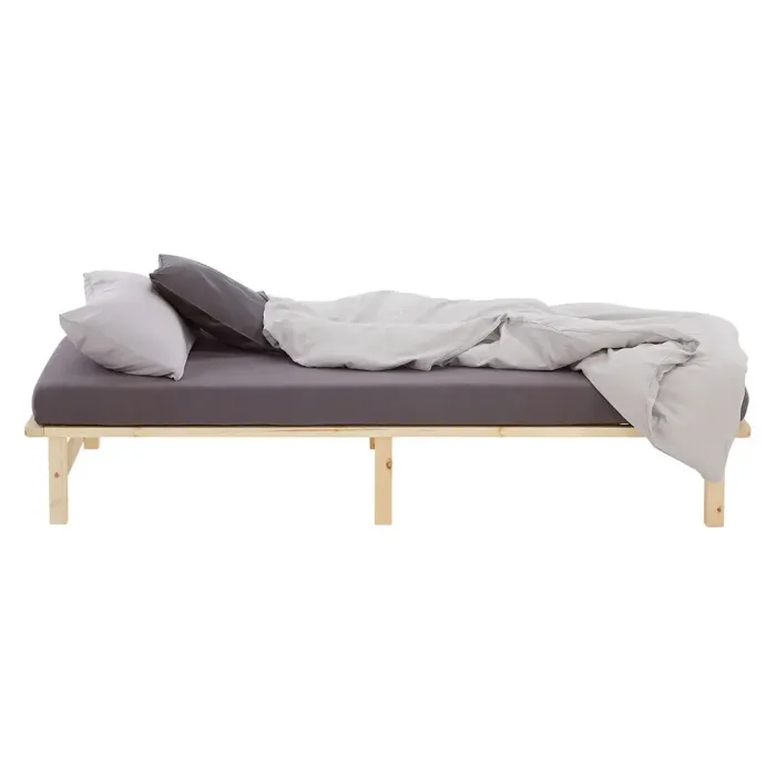Massivholzbett 100x200 - Palettenbett ohne Kopfteil - Farbe: Natur