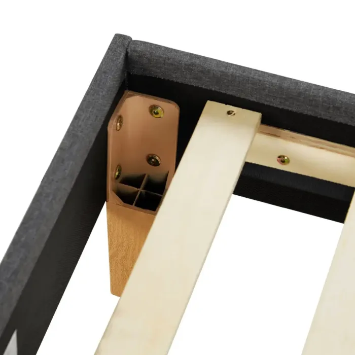 Polsterbett 160x200 - Doppelbett ohne Kopfteil - Farbe: Grau
