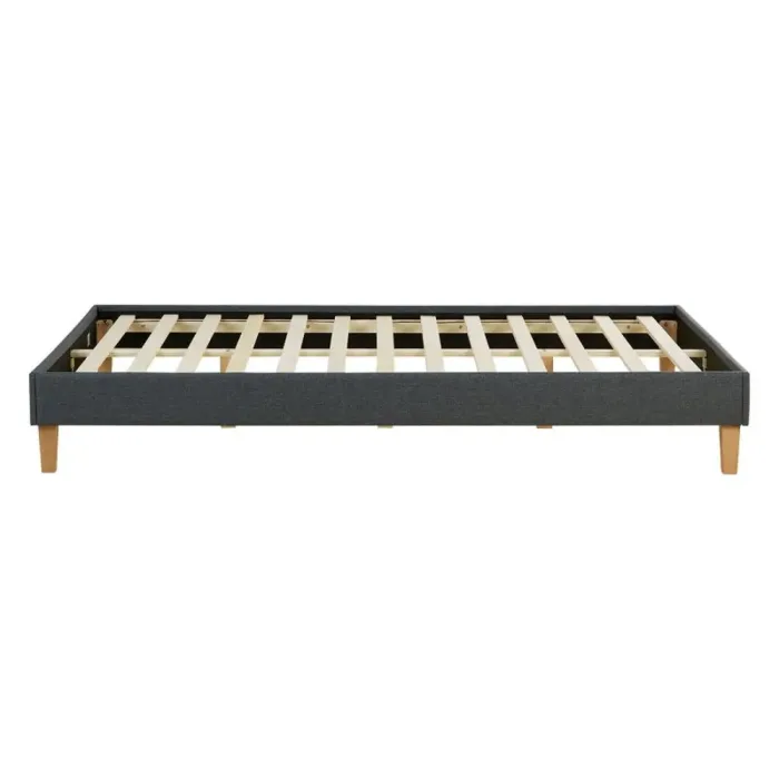 Polsterbett 160x200 - Doppelbett ohne Kopfteil - Farbe: Grau