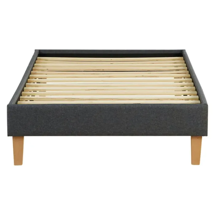 Polsterbett 90x200 - Einzelbett ohne Kopfteil - Farbe: Grau