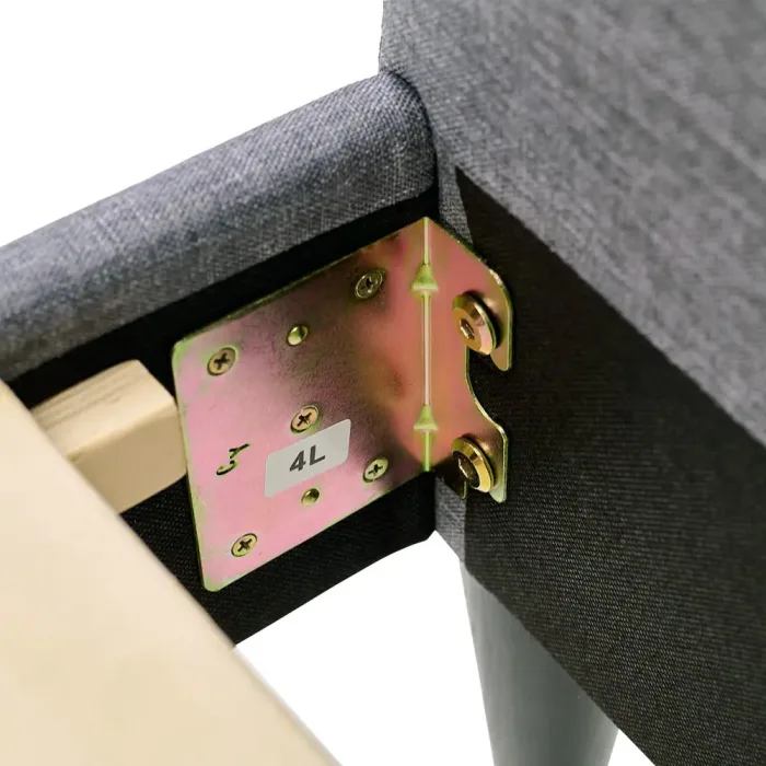 Klassisches Polsterbett 120x200 - Doppelbett mit einem hohem Kopfteil - Farbe: Grau