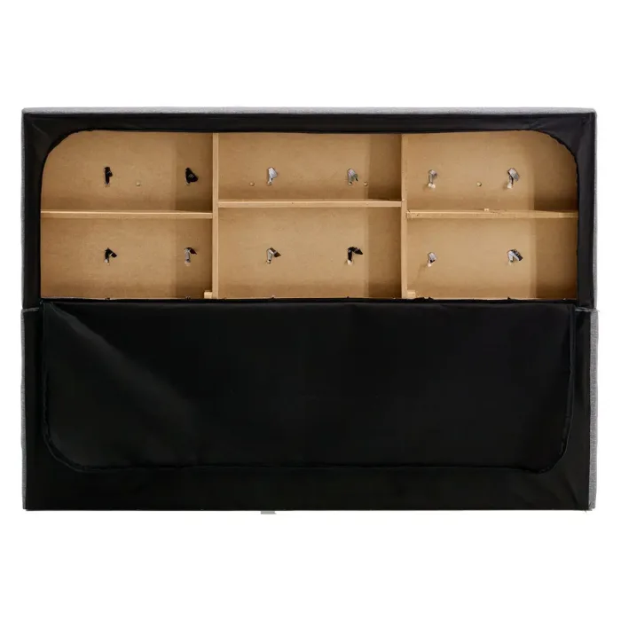 Polsterbett 140x200 - Doppelbett mit vier Bettkästen - Farbe: Grau