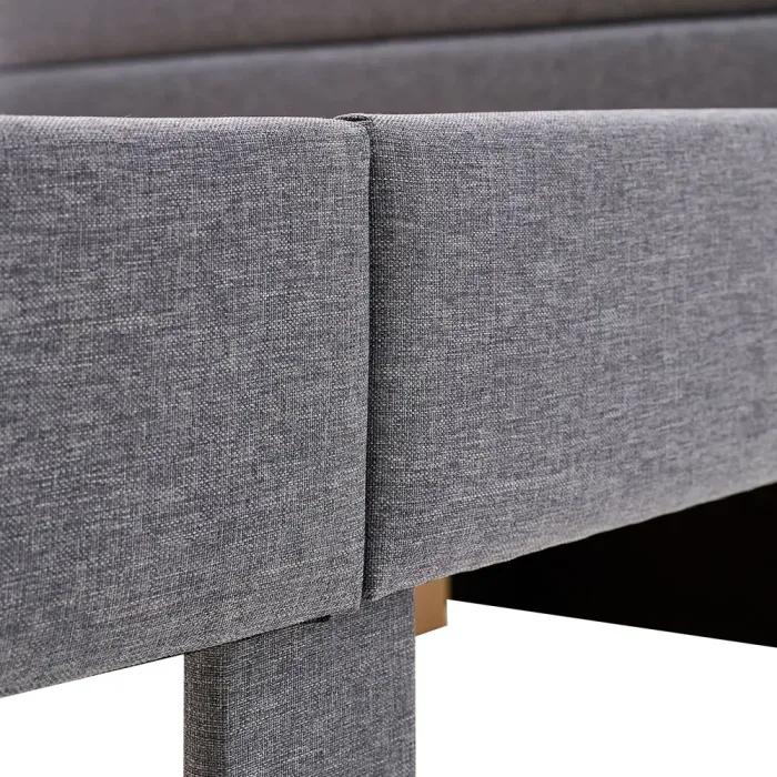 Polsterbett 140x200 - Doppelbett mit vier Bettkästen - Farbe: Grau