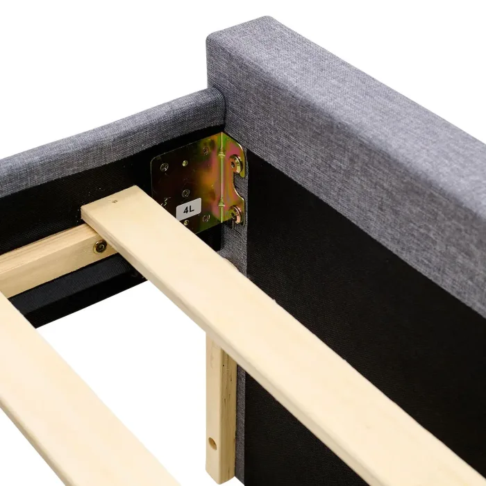 Polsterbett 140x200 - Doppelbett mit zwei Bettkästen - Farbe: Grau