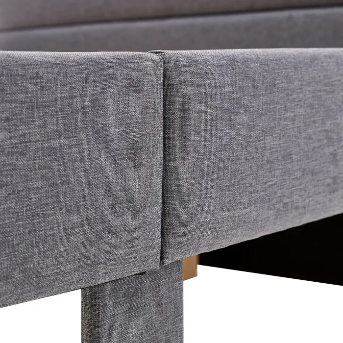 Polsterbett 140x200 - Doppelbett mit zwei Bettkästen - Farbe: Grau