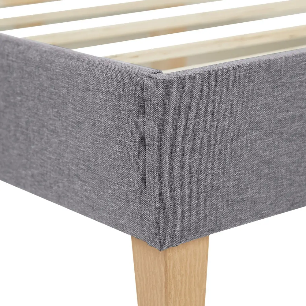 Polsterbett 180x200 - Doppelbett ohne Kopfteil - Farbe: Grau