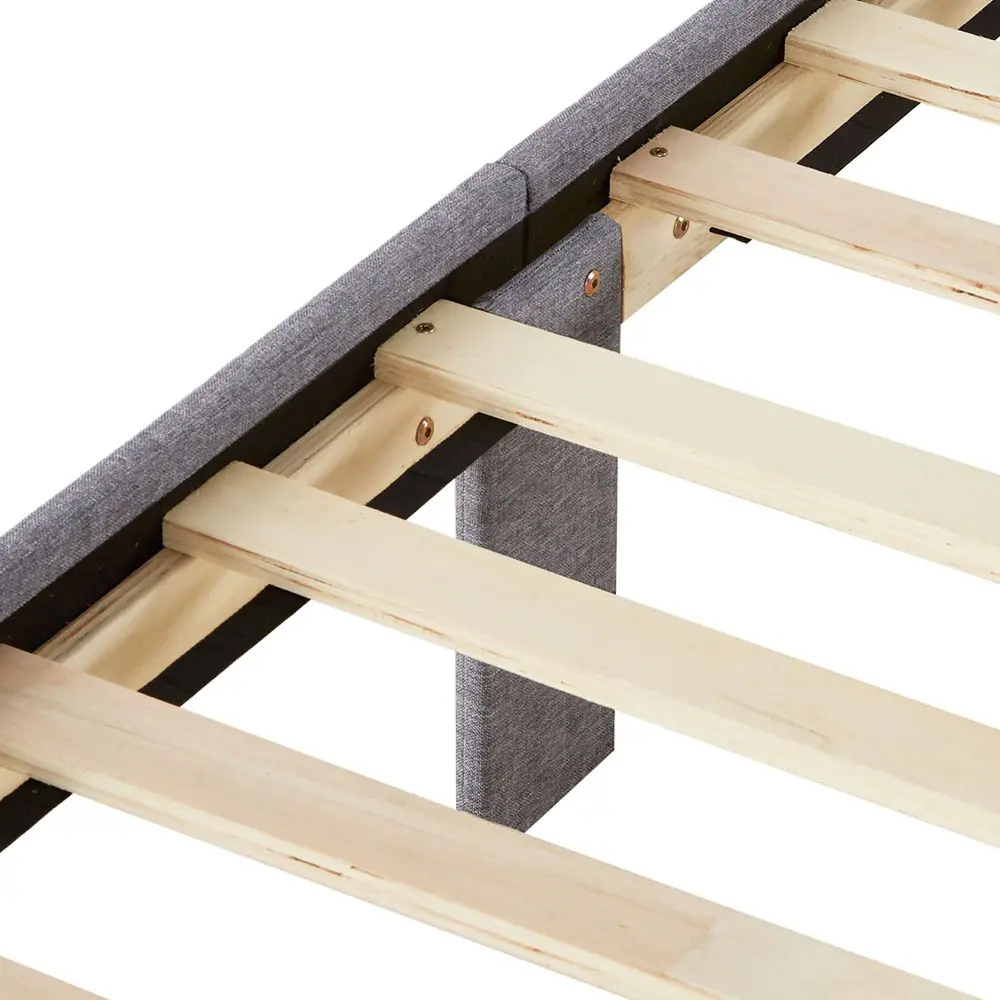 Polsterbett 180x200 - Doppelbett ohne Kopfteil - Farbe: Grau