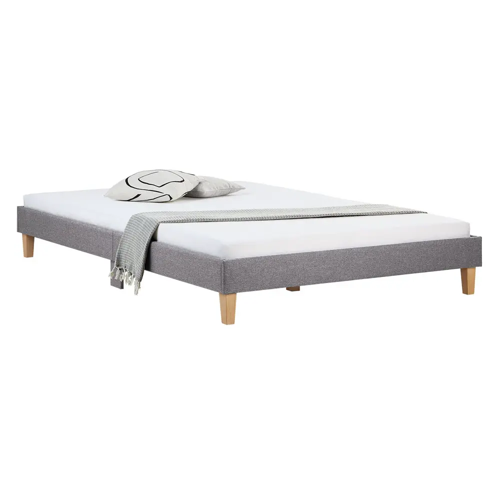 Polsterbett 160x200 - Doppelbett ohne Kopfteil - Farbe: Grau