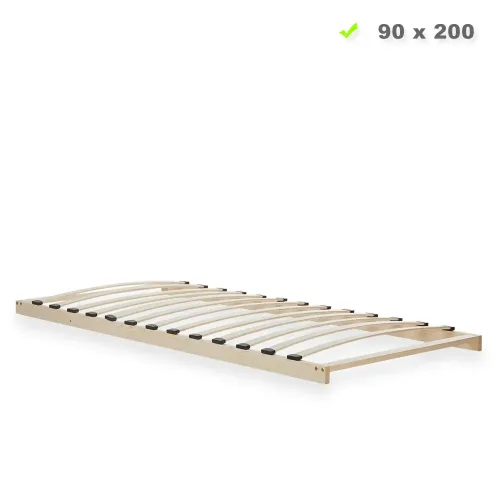 Hochwertiger Lattenrost 90x200 - Massivholz Federleistenrahmen mit 13 Latten in Natur