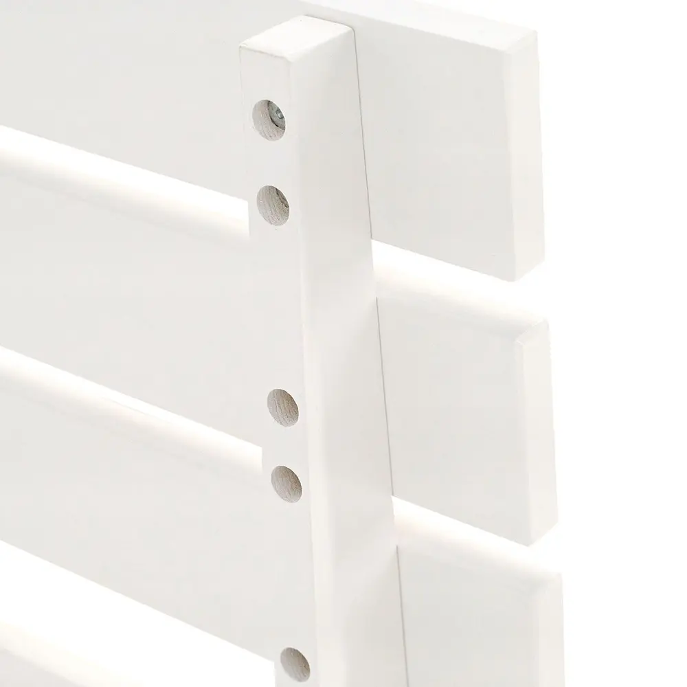 Massivholzbett 120x200 - Doppelbett aus Echtholz mit Komfort Kopfteil - Farbe: Weiß