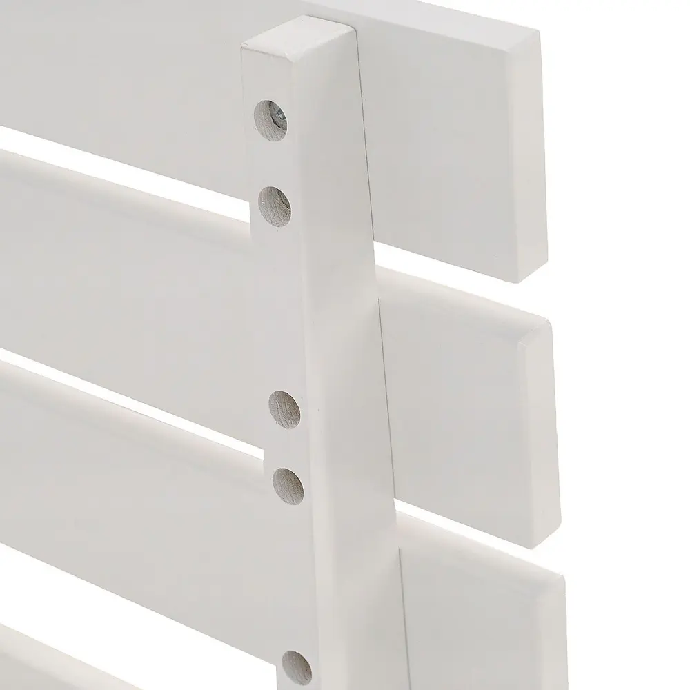 Massivholzbett 140x200 - Doppelbett aus Echtholz mit Komfort Kopfteil - Farbe: Weiß