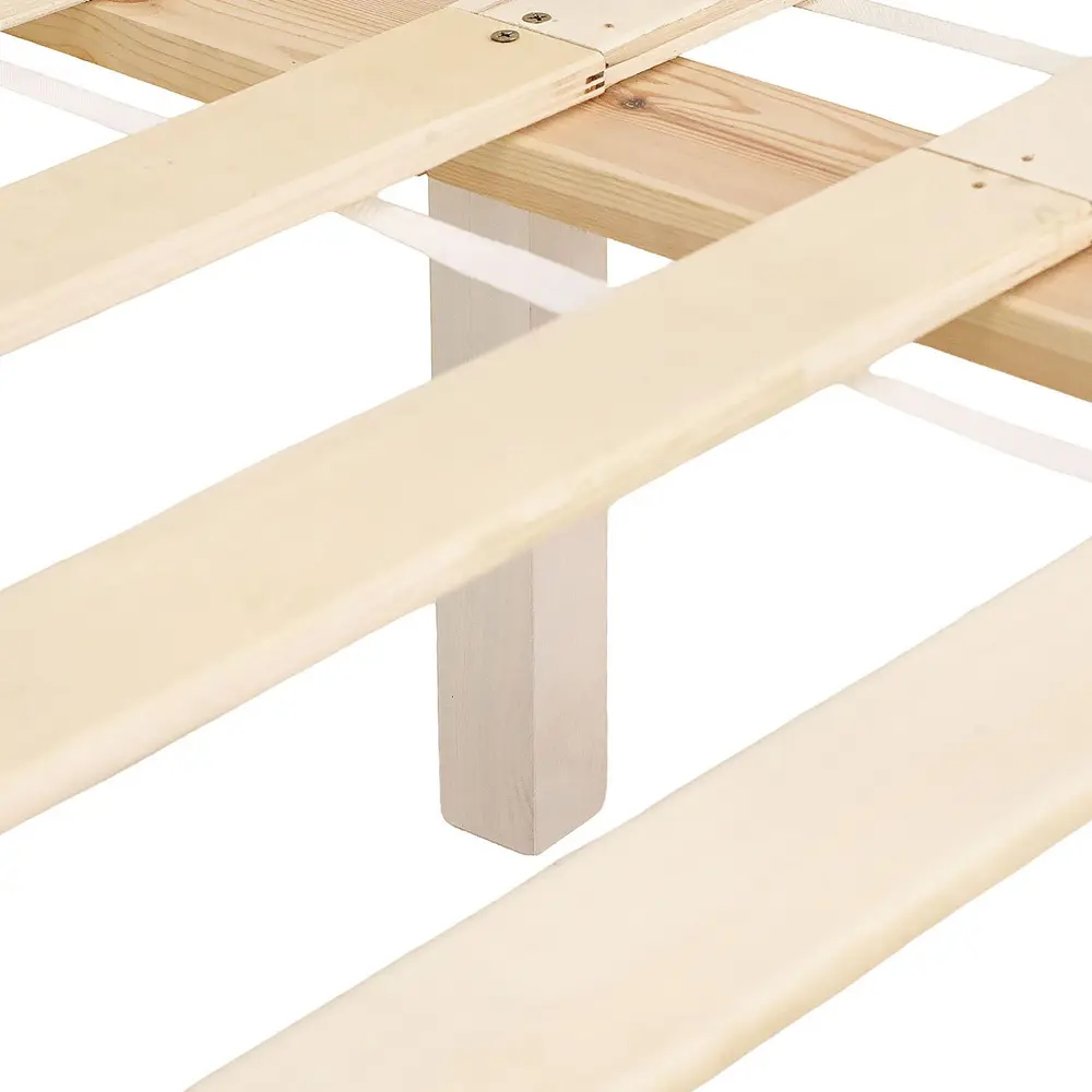 Massivholzbett 160x200 - Doppelbett aus Echtholz mit Komfort Kopfteil - Farbe: Weiß