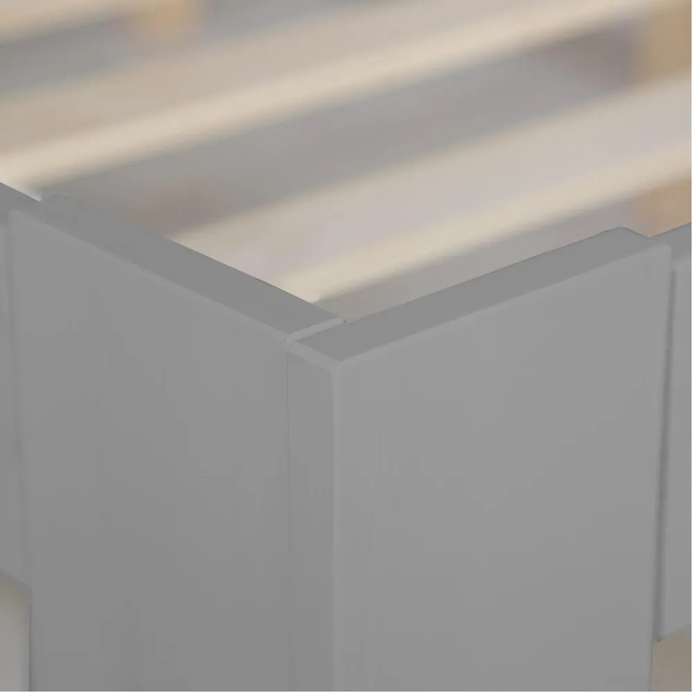 Massivholzbett 180×200 cm - Doppelbett Grau mit Rückenlehne