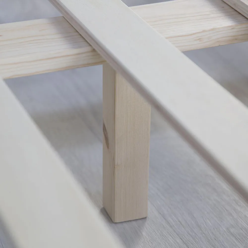 Massivholzbett 180×200 cm - Doppelbett Grau mit Rückenlehne